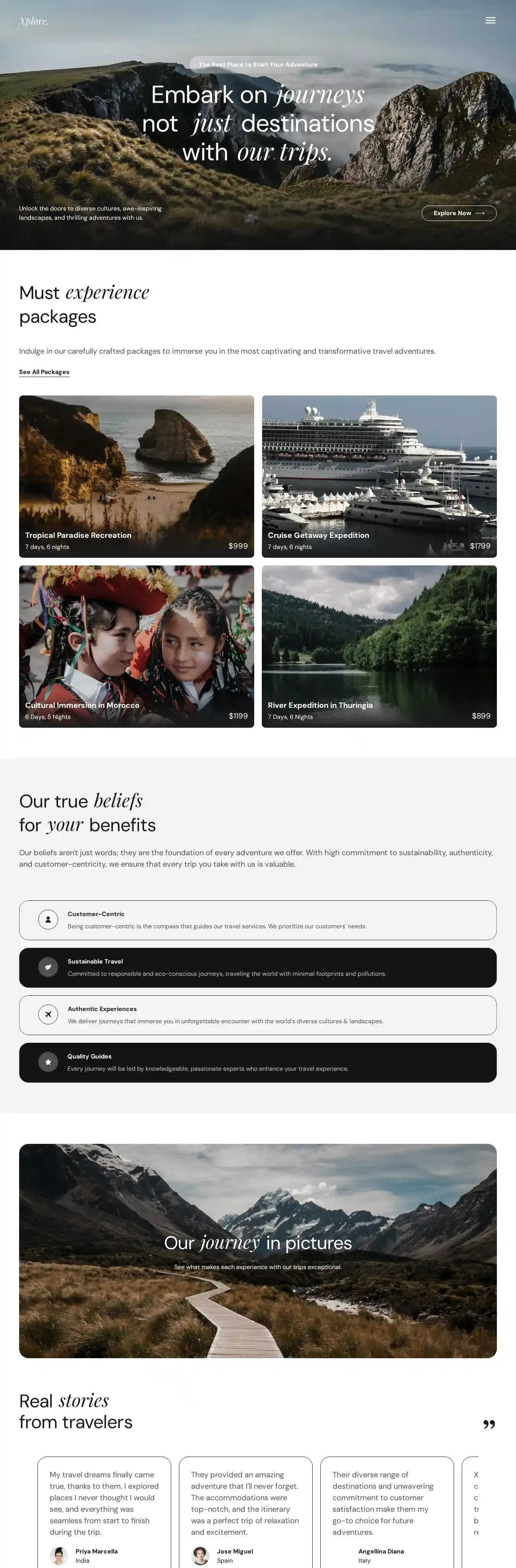 Xplore home page on desktop