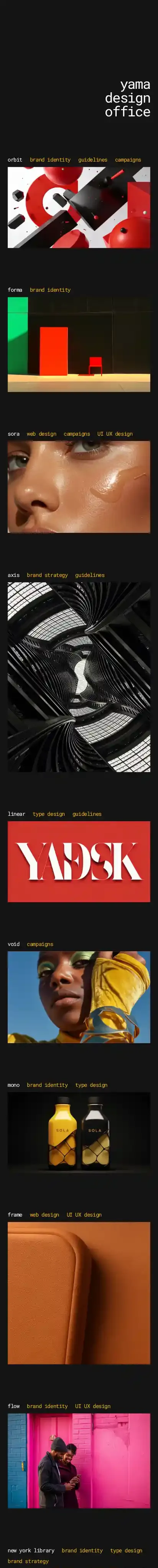 yama home page on mobile