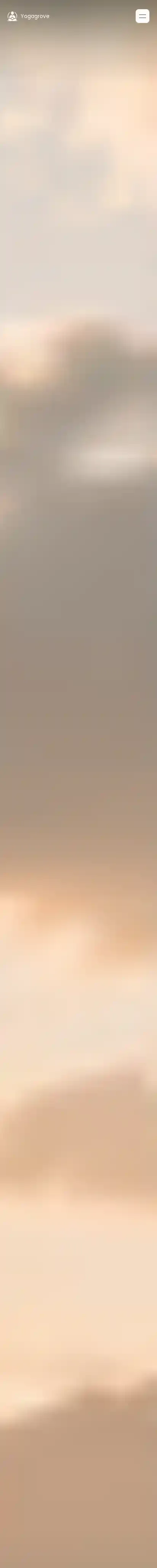 Yogagrove home page on mobile