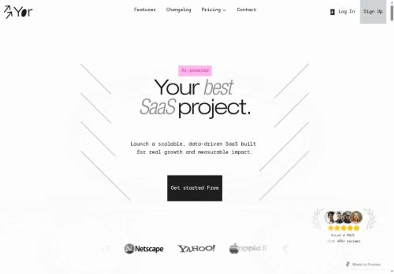 Yor home page on desktop