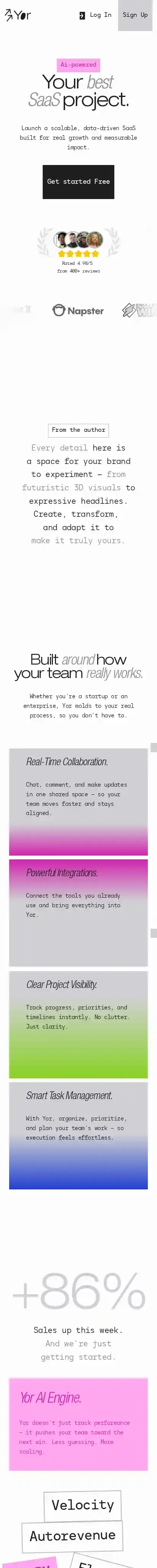 Yor home page on mobile