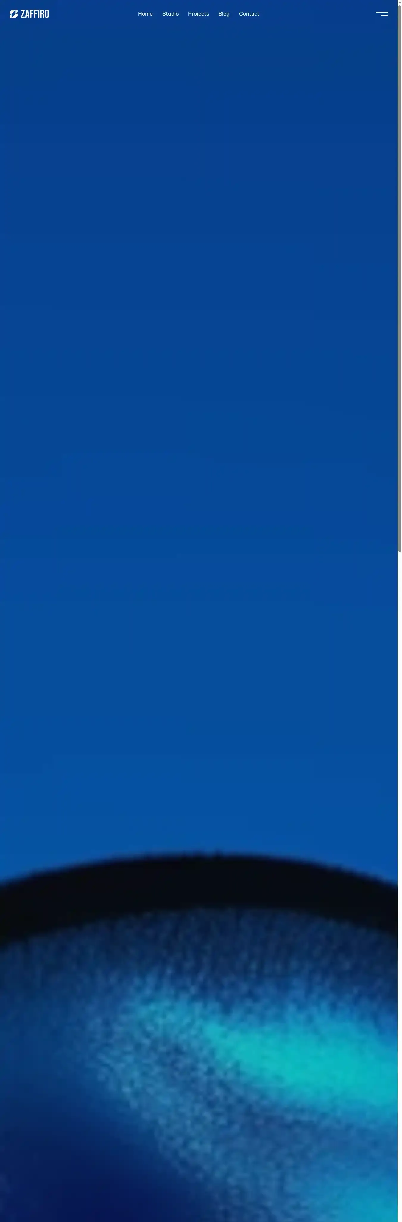 Zaffiro home page on desktop