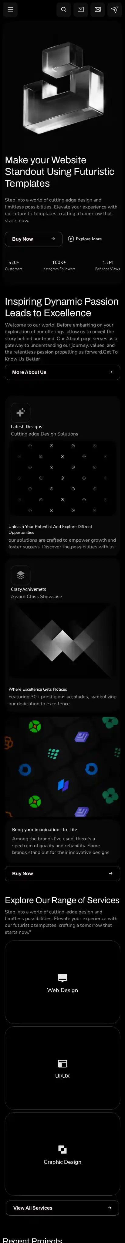 ZembleX home page on mobile