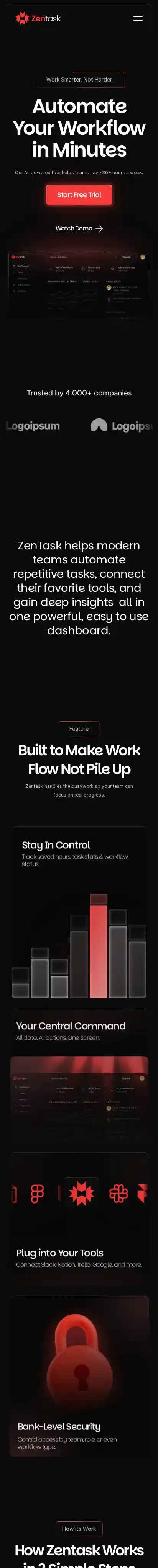 Zen1ask home page on mobile