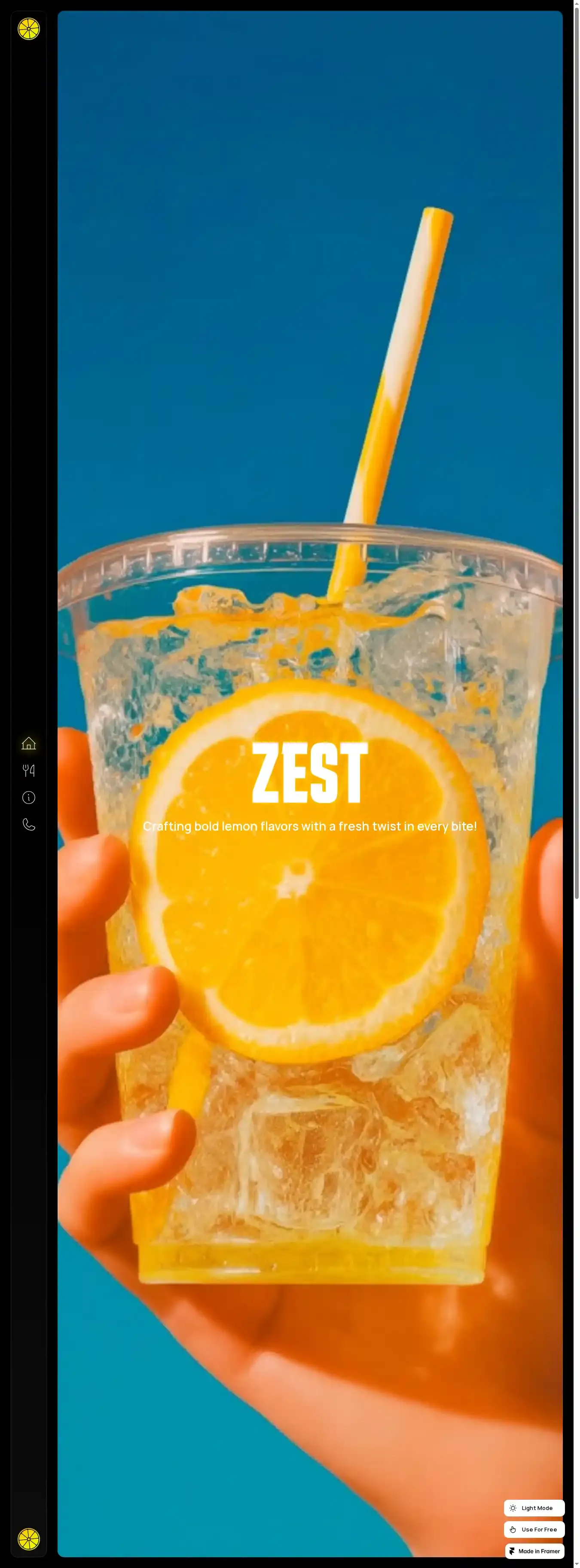 Zest home page on desktop