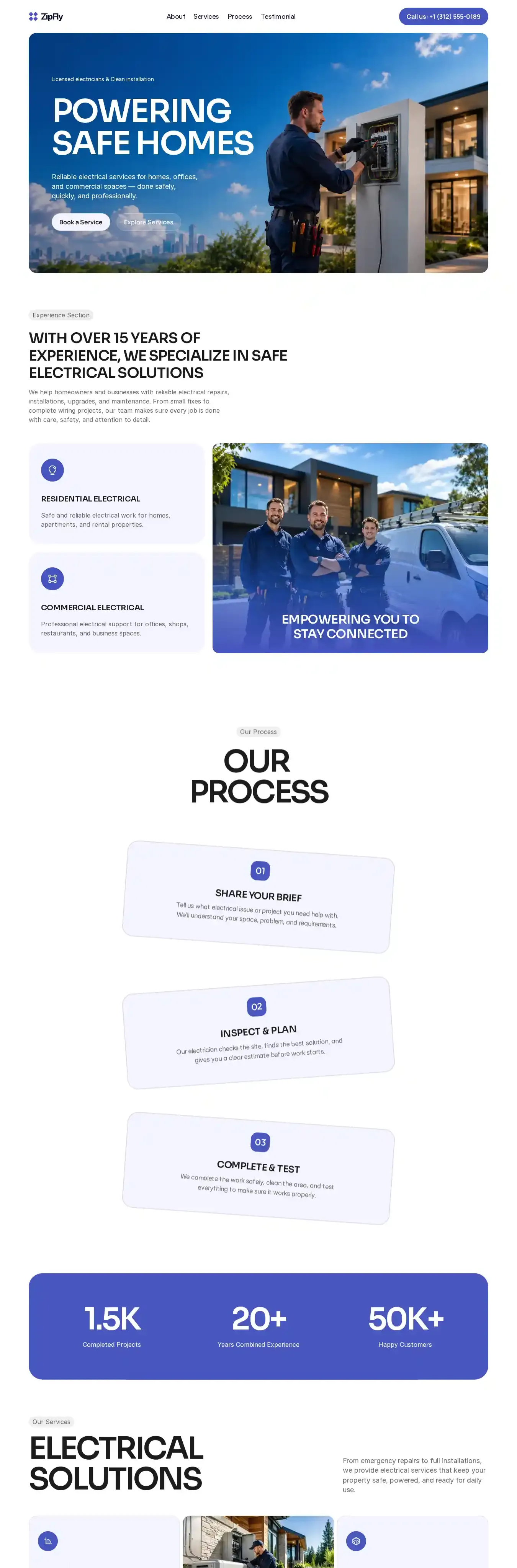 ZipFly home page on desktop