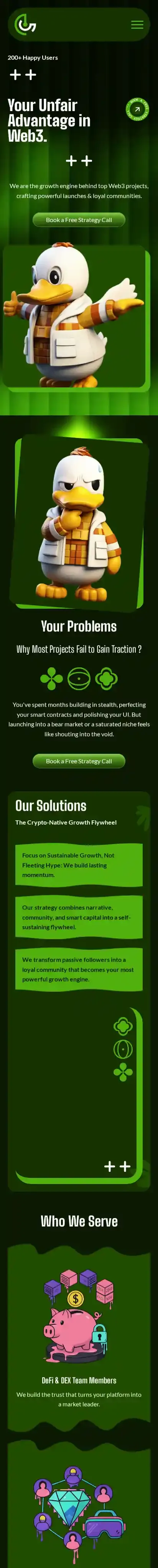 Zuno home page on mobile