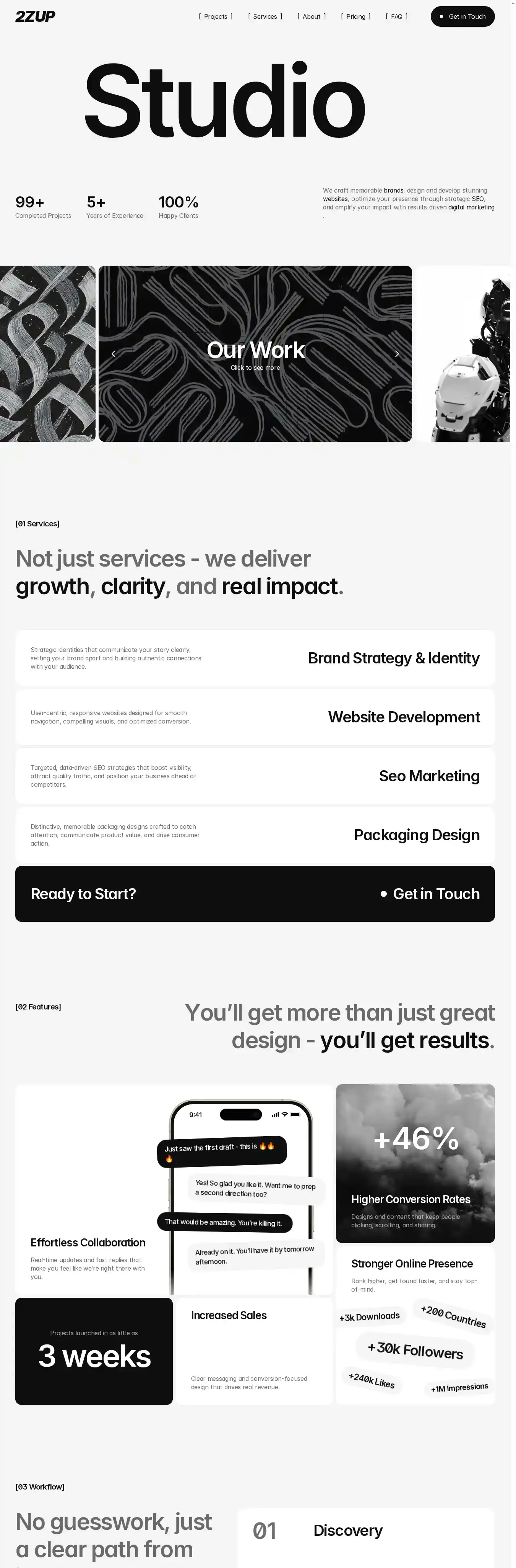 ZUP home page on desktop
