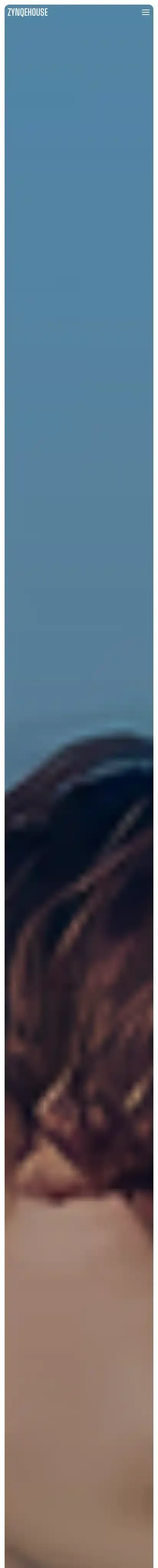Zynqehouse home page on mobile
