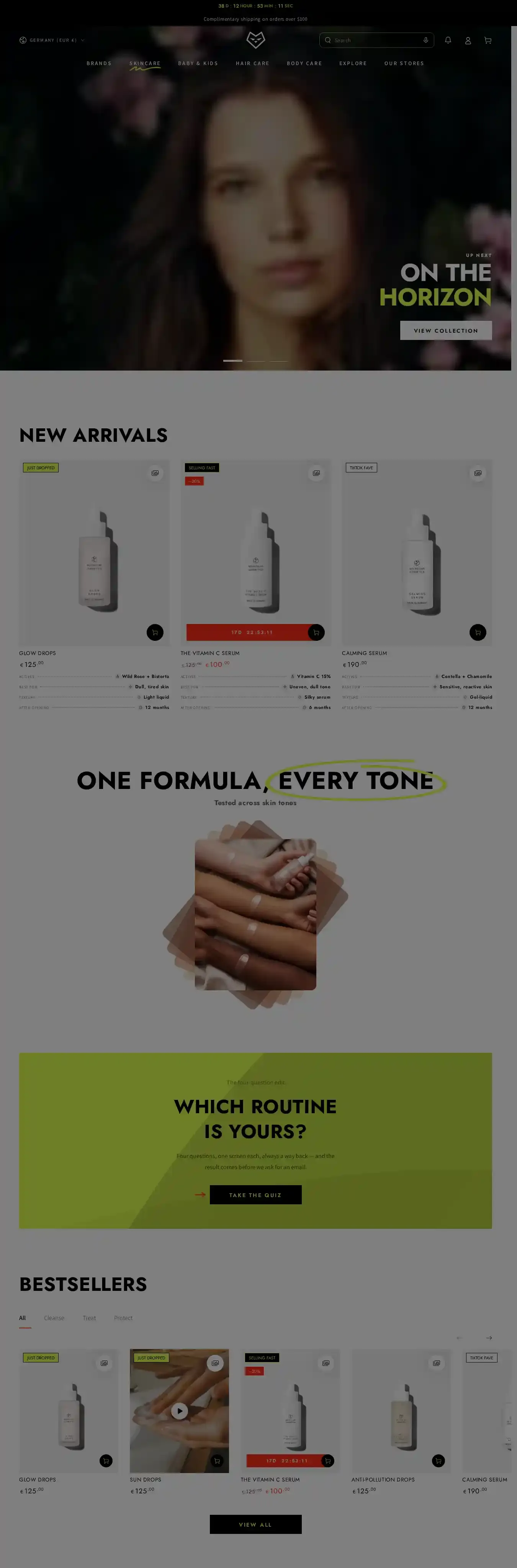 Be Yours home page on desktop