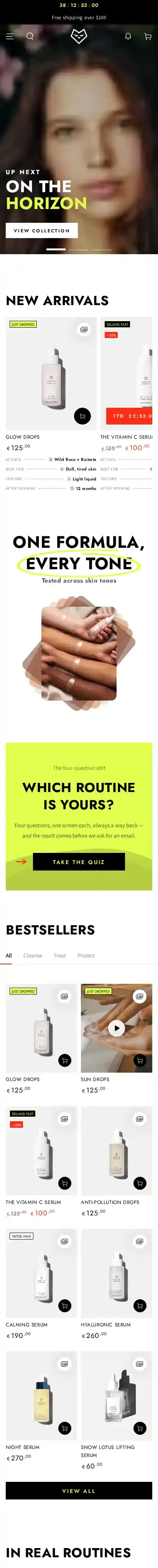 Be Yours home page on mobile