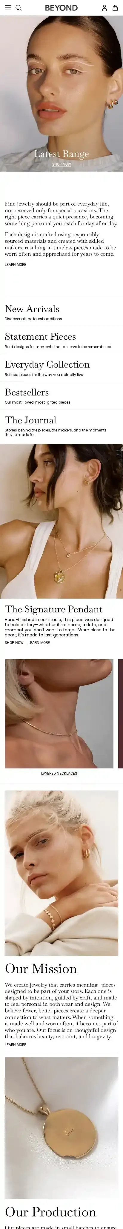 Beyond home page on mobile