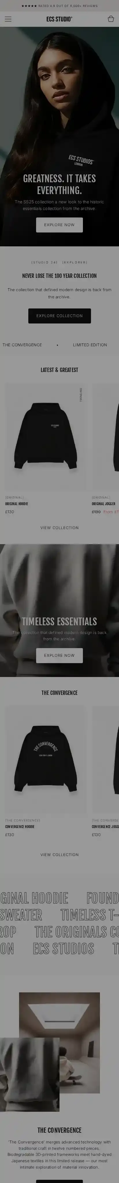 Carbon home page on mobile