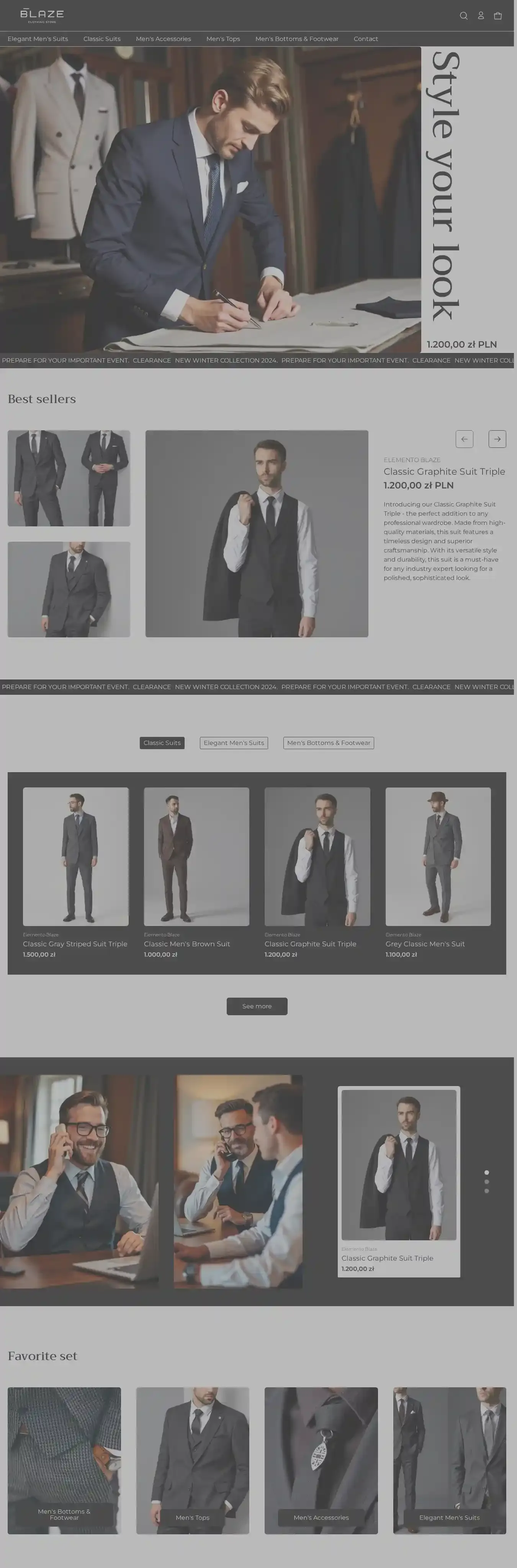 Elemento home page on desktop