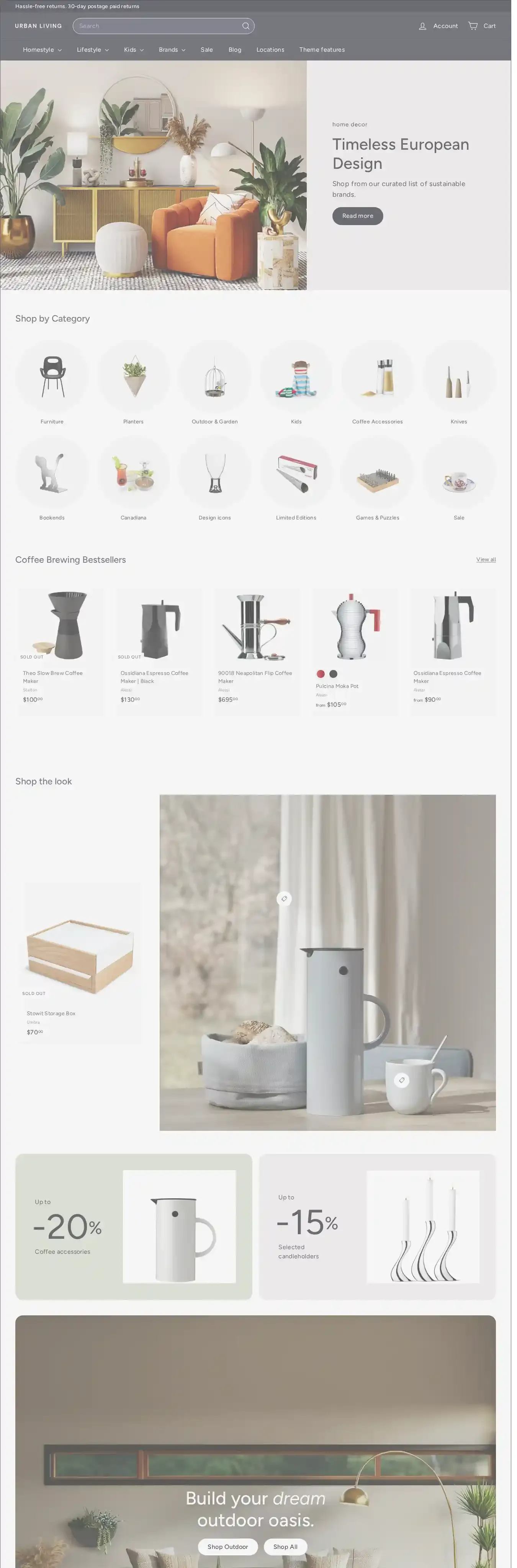 Expanse home page on desktop