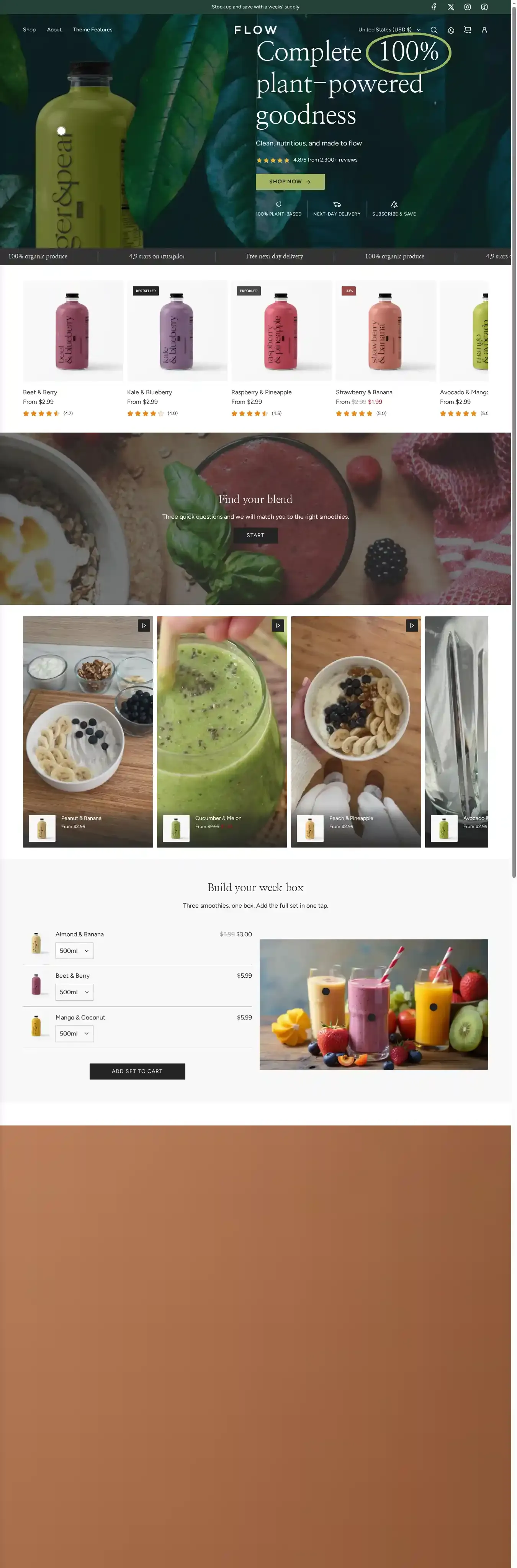 Flow home page on desktop