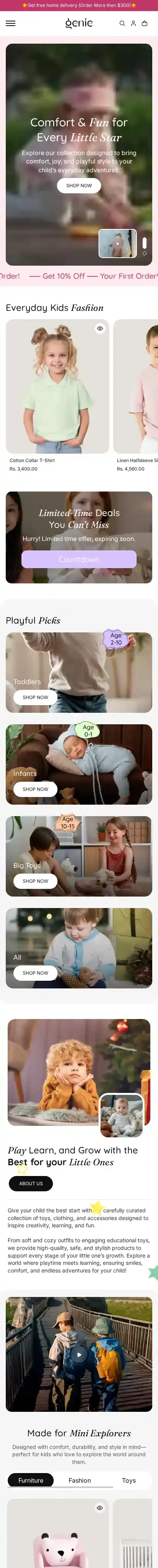 Genie home page on mobile