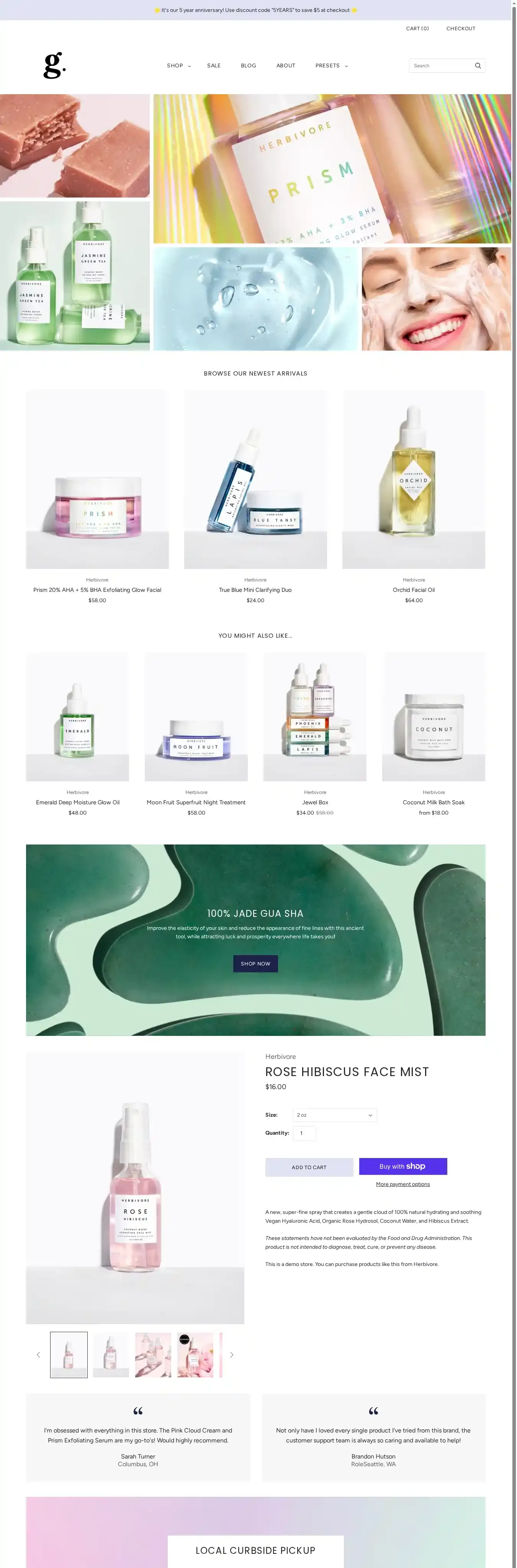 Grid home page on desktop