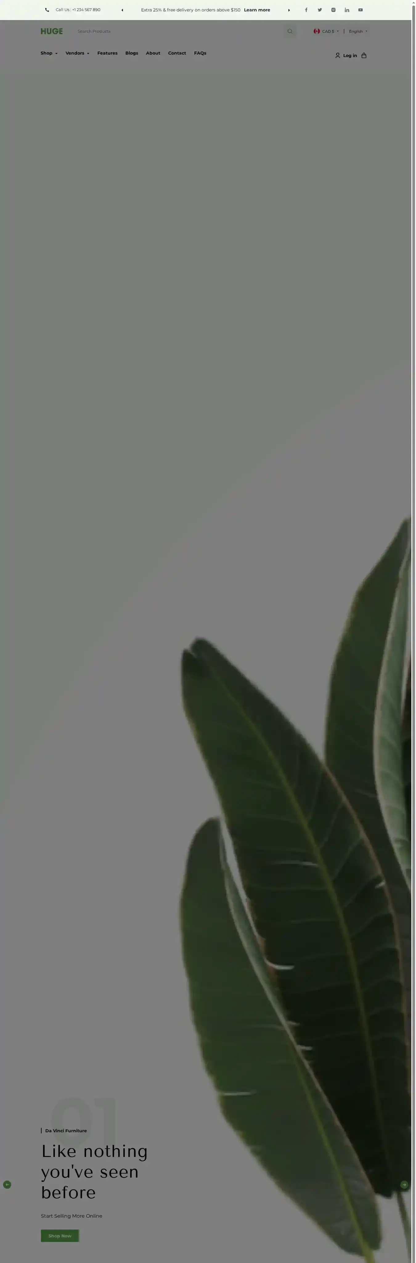 Huge home page on desktop