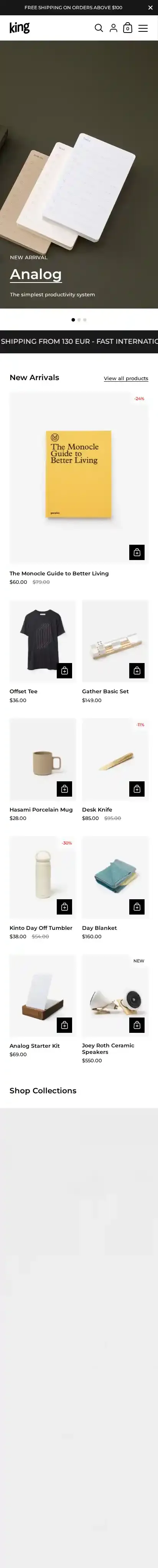 Kingdom home page on mobile