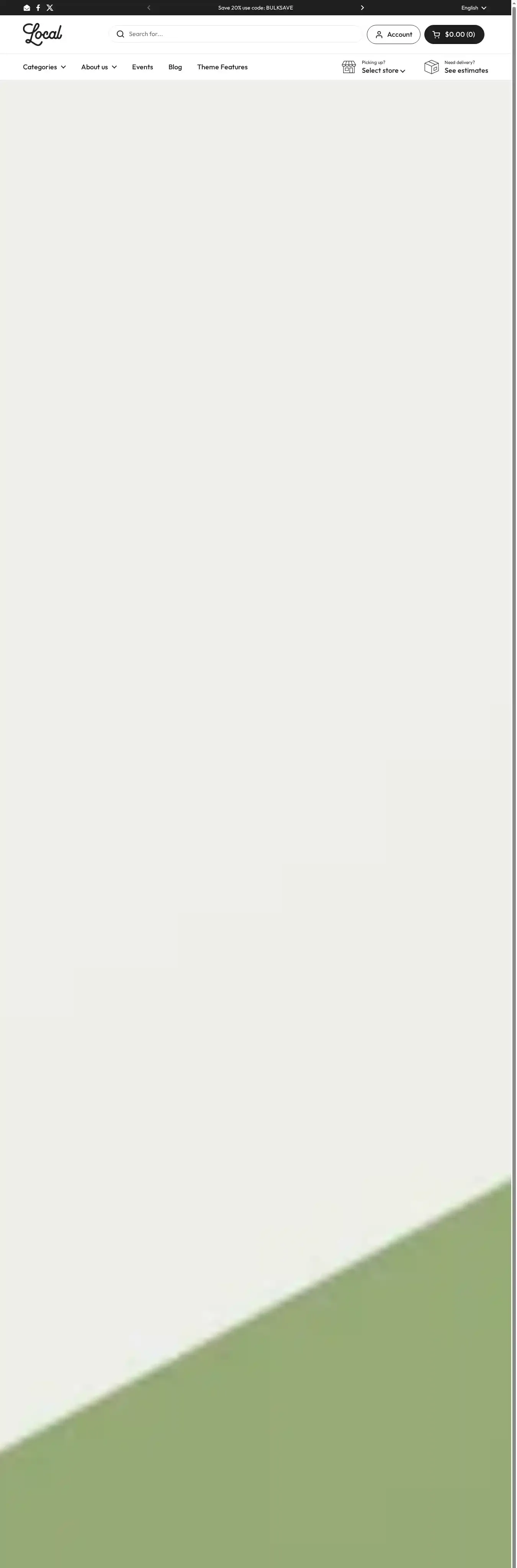 Local home page on desktop