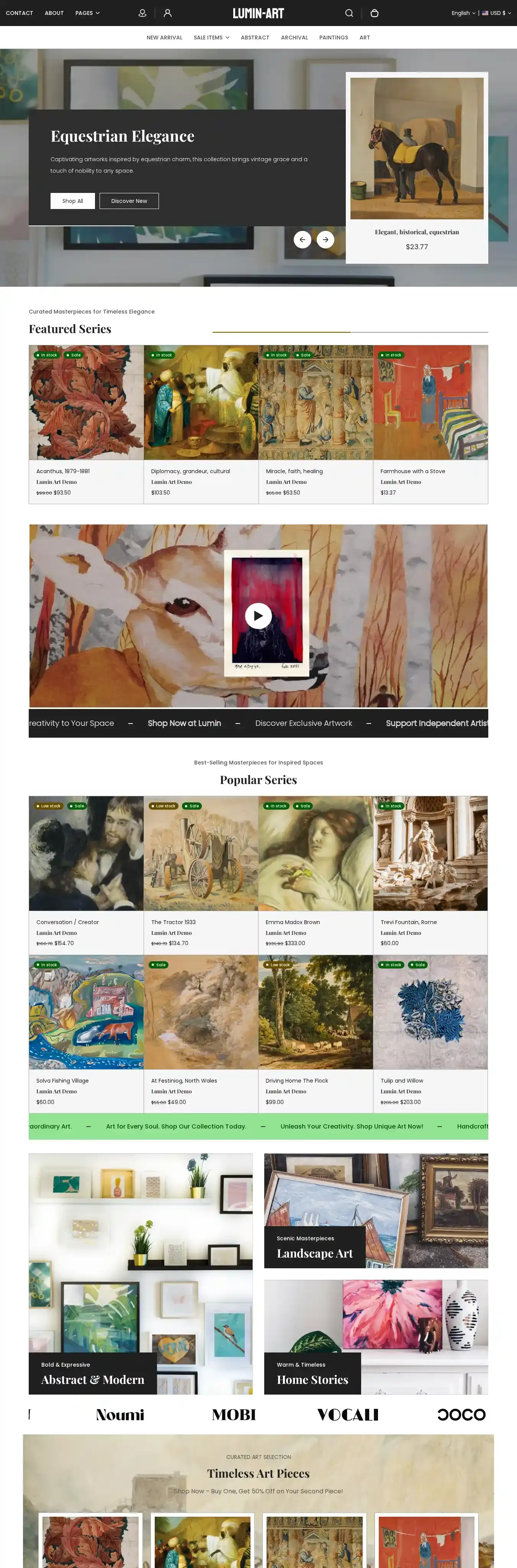 Lumin home page on desktop