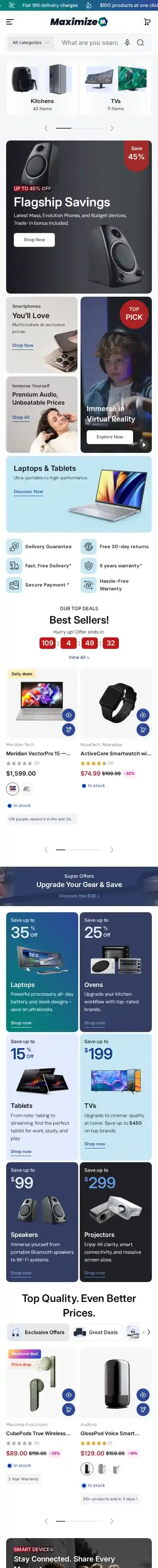 Maximize home page on mobile