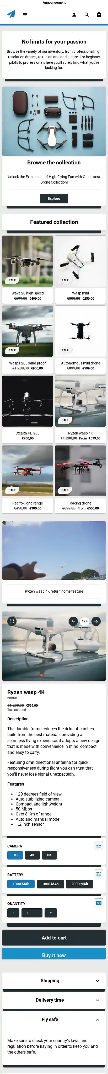 Modules home page on mobile