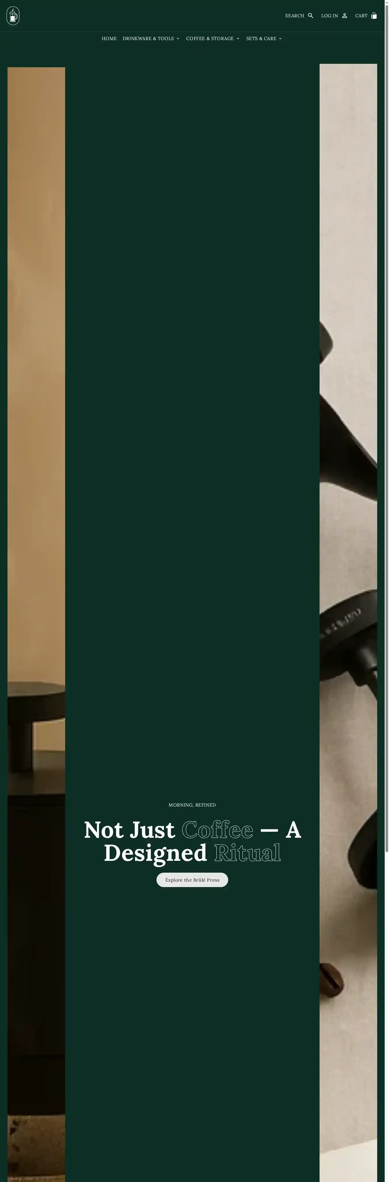 Noblesse home page on desktop