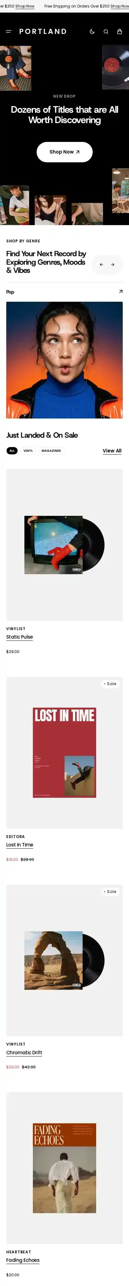 Portland home page on mobile