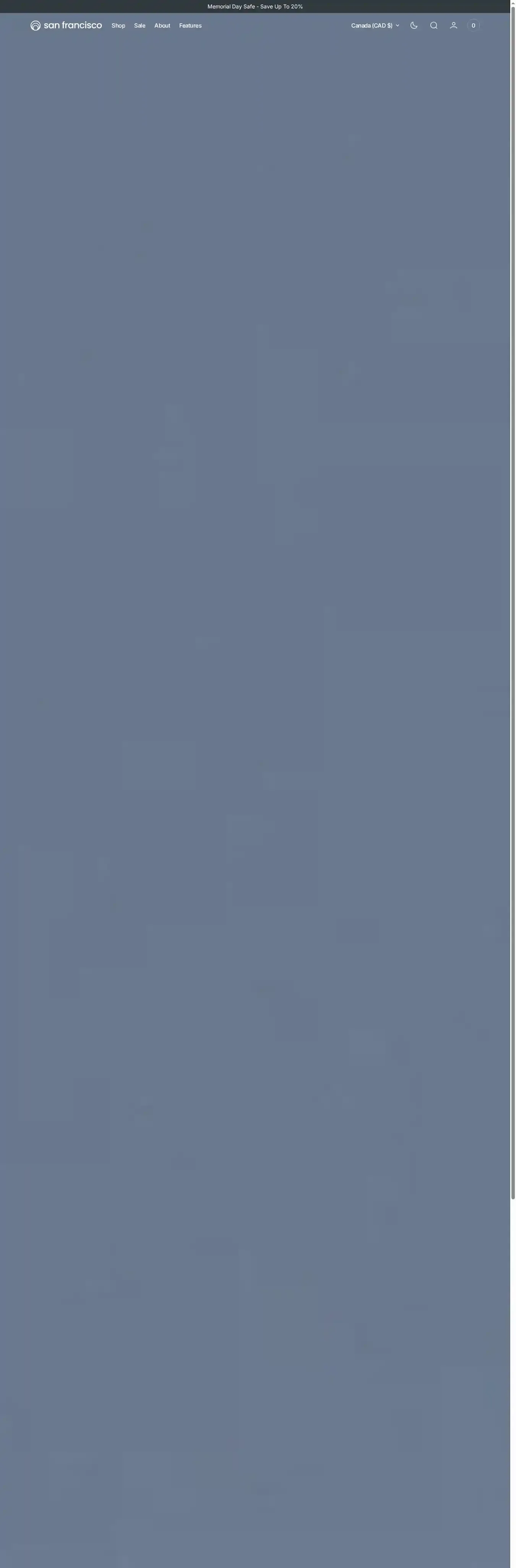 San Francisco home page on desktop