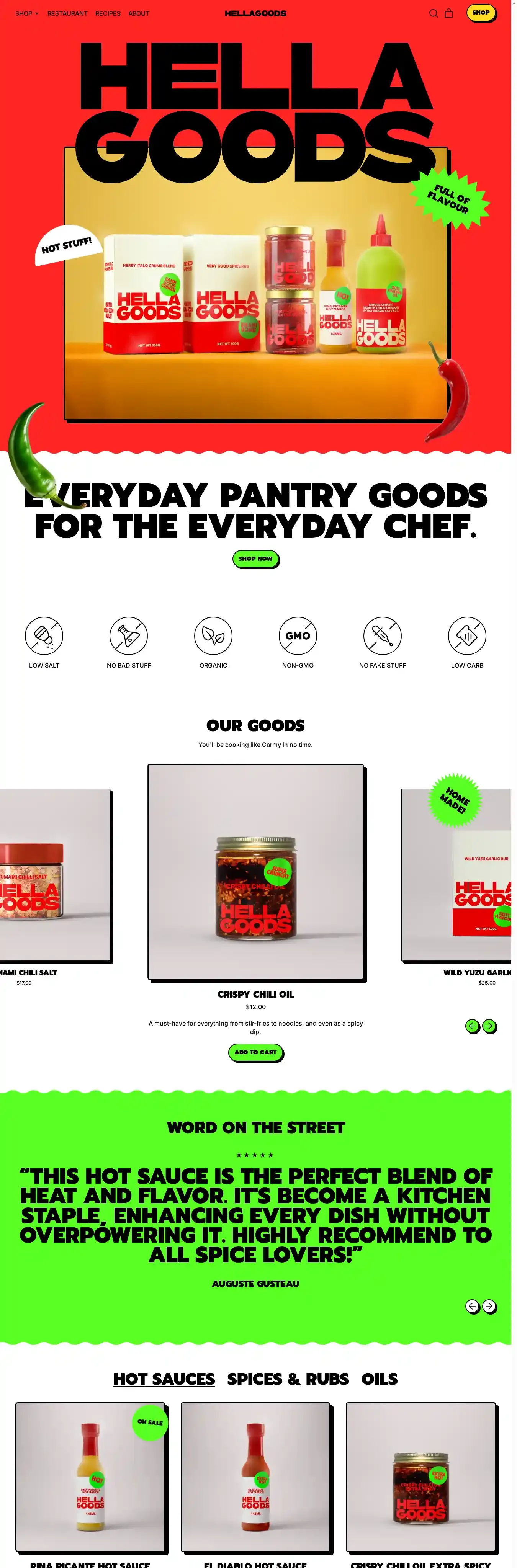 Shapes home page on desktop