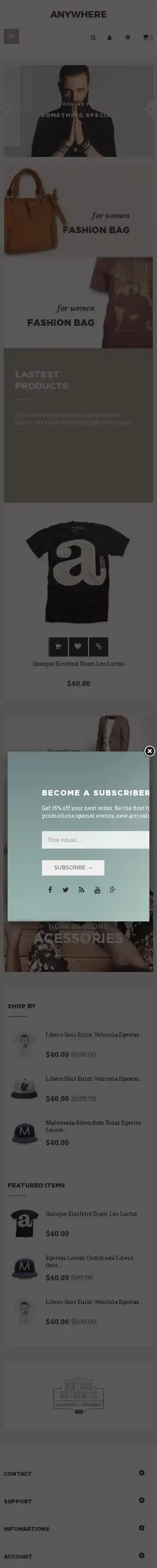 Ap Anywhere Shopify Responsive home page on mobile