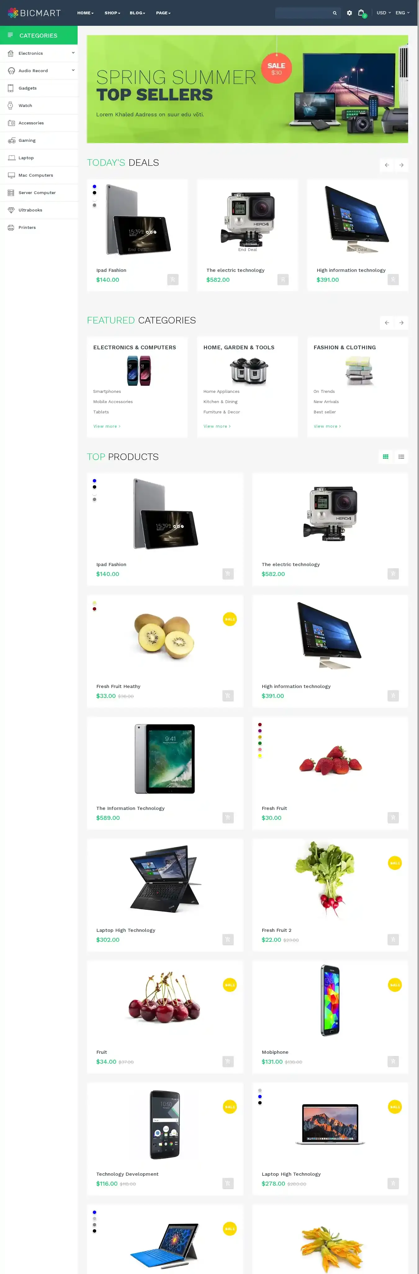 Ap Bicmart Shopify Theme for Hitech | Digital | Food | Drink home page on desktop
