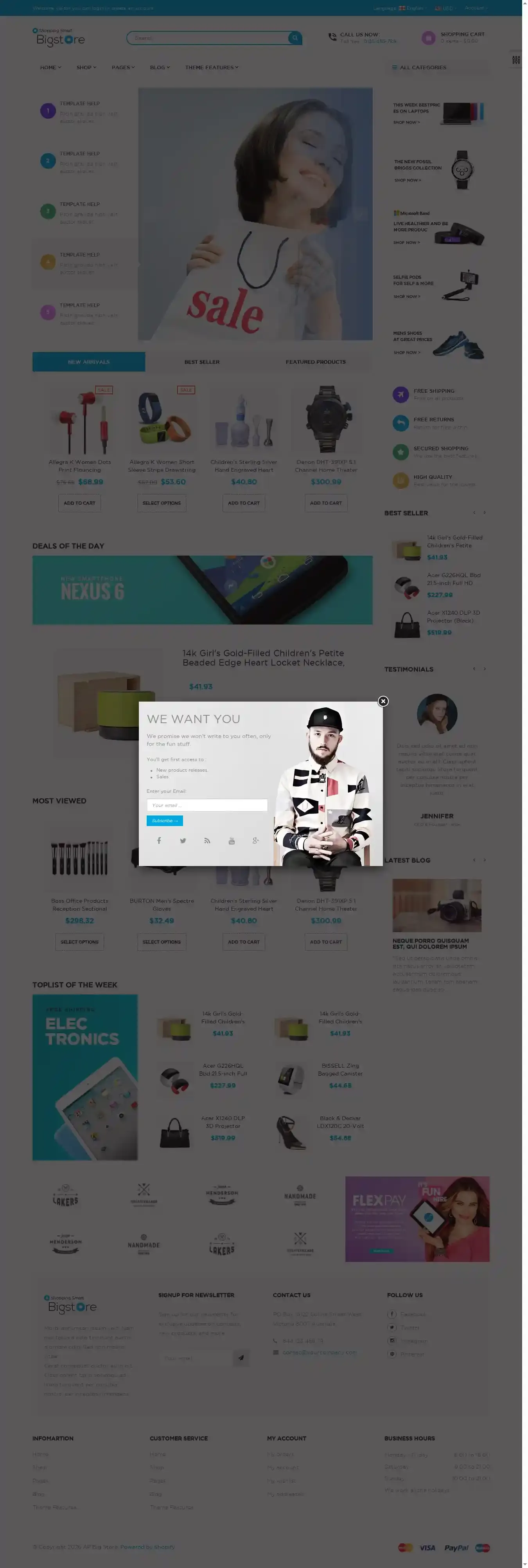 Ap Bigstore home page on desktop
