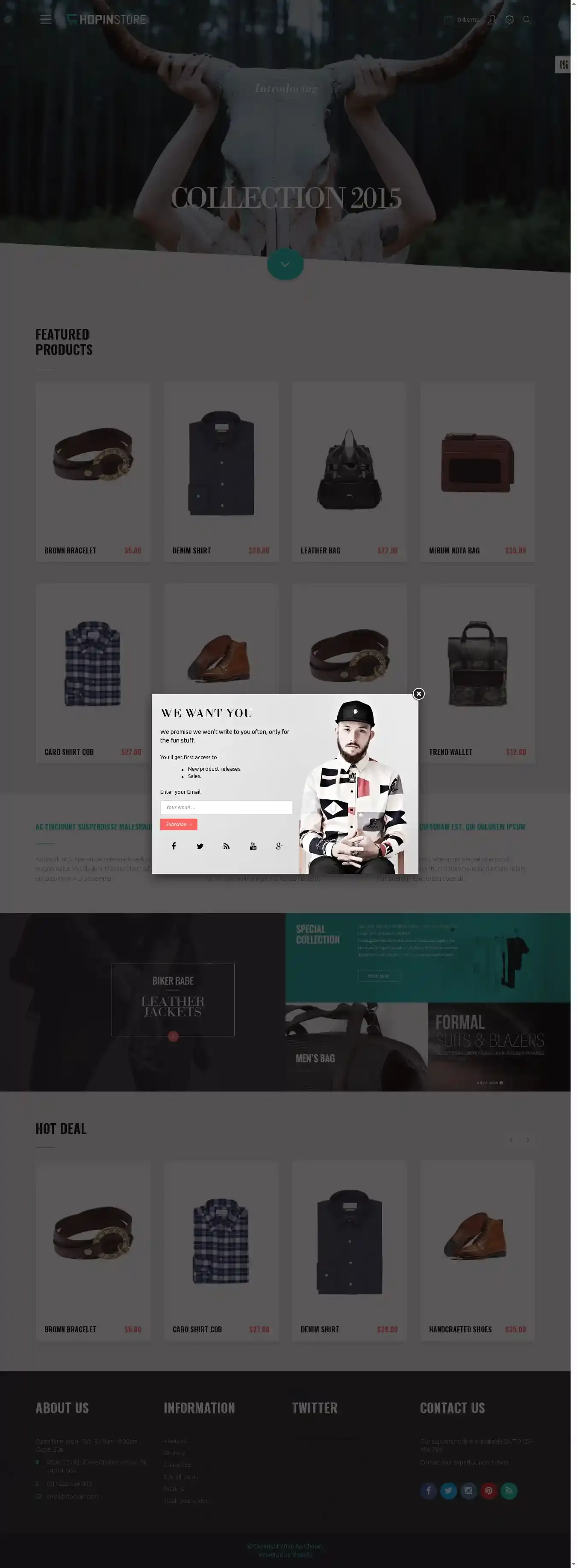 Ap Chopin Shopify Responsive home page on desktop