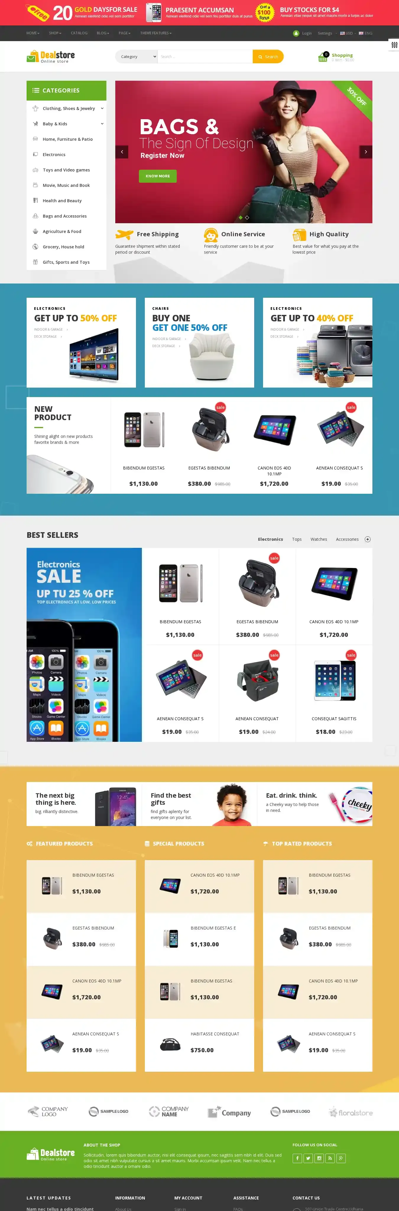 Ap Deal Store home page on desktop