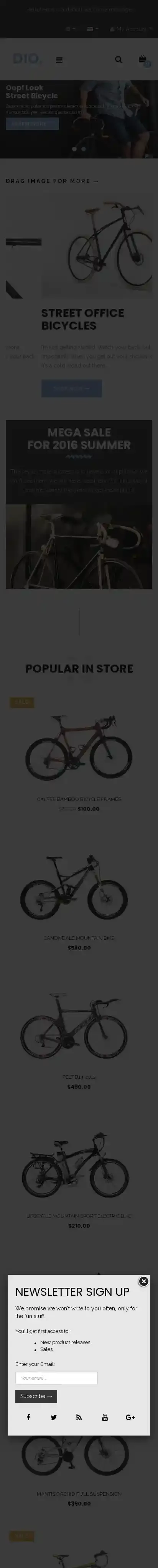 Ap Dio home page on mobile