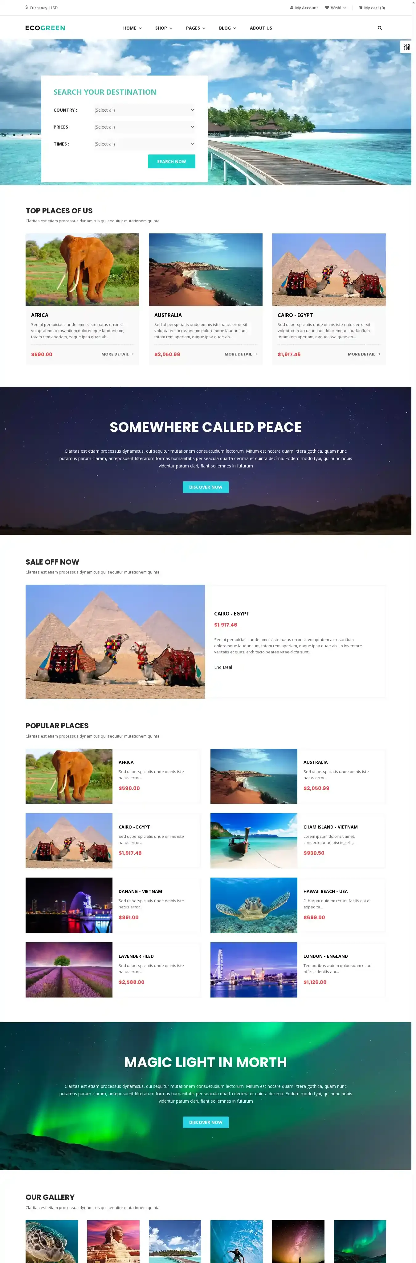 Ap Eco Green home page on desktop