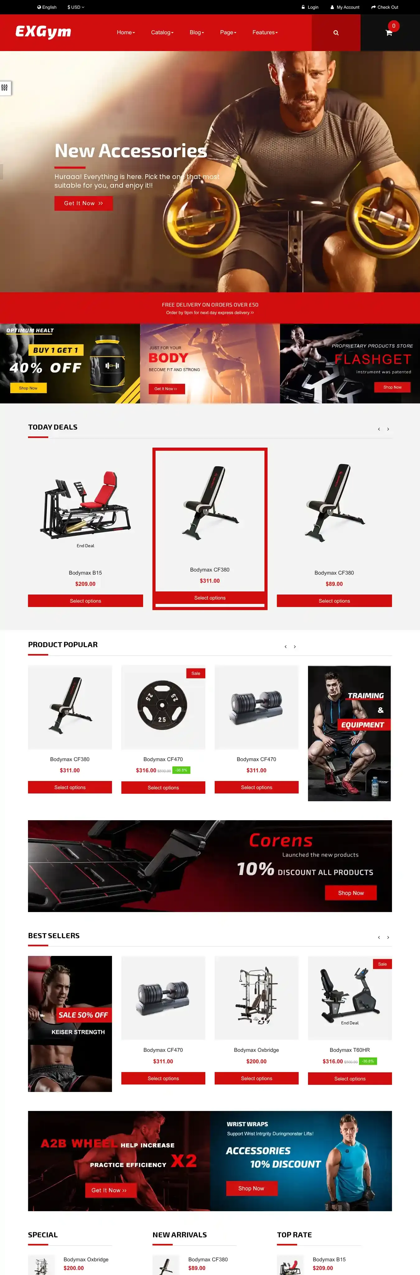 Ap Exgym home page on desktop