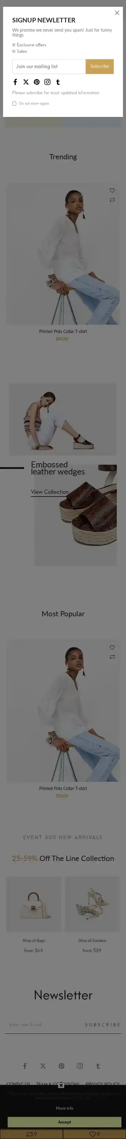 Ap Frido Clothing & Fashion Boutique home page on mobile
