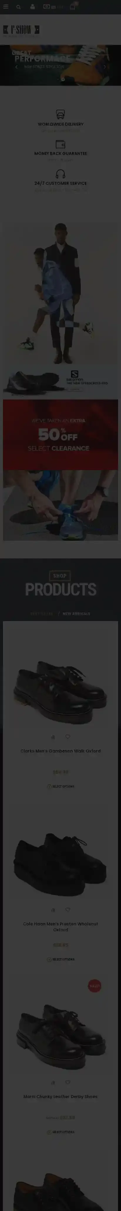 Ap Fshow Shopify Responsive home page on mobile