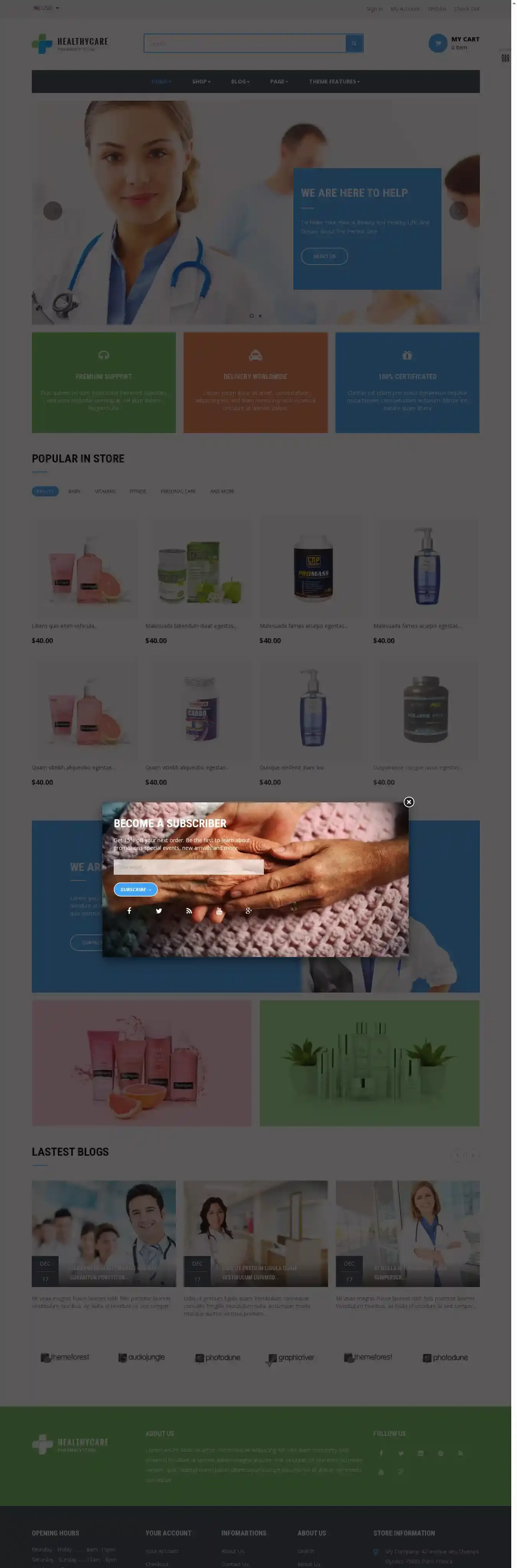 Ap Healthy Care home page on desktop