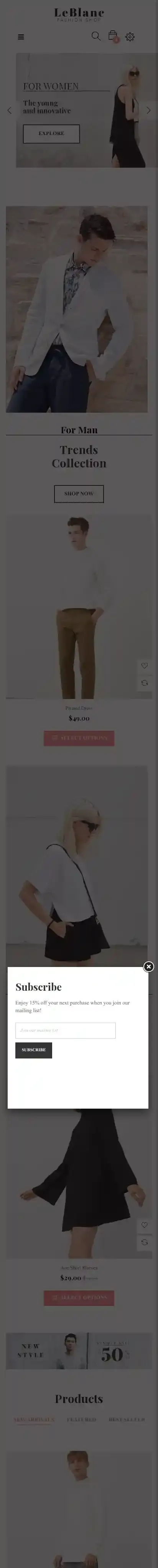 Ap Leblanc home page on mobile