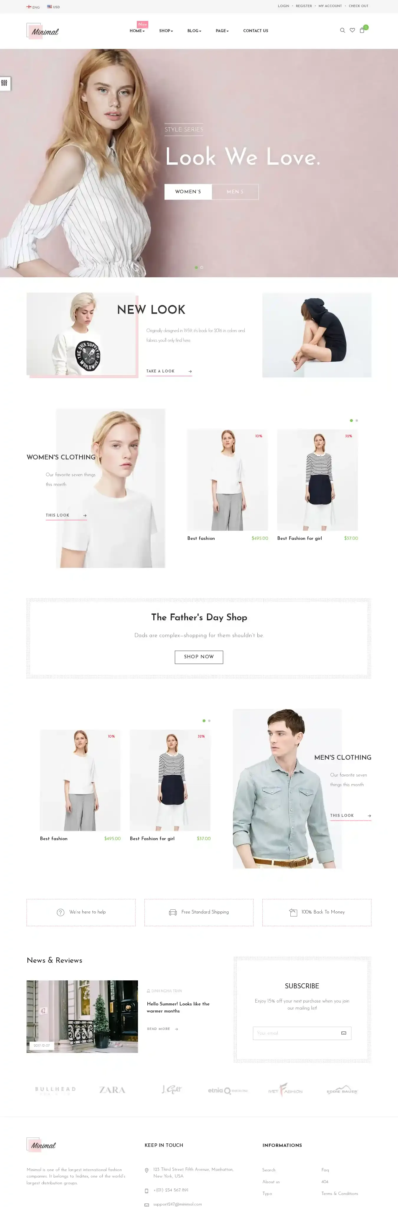 Ap Minimal home page on desktop