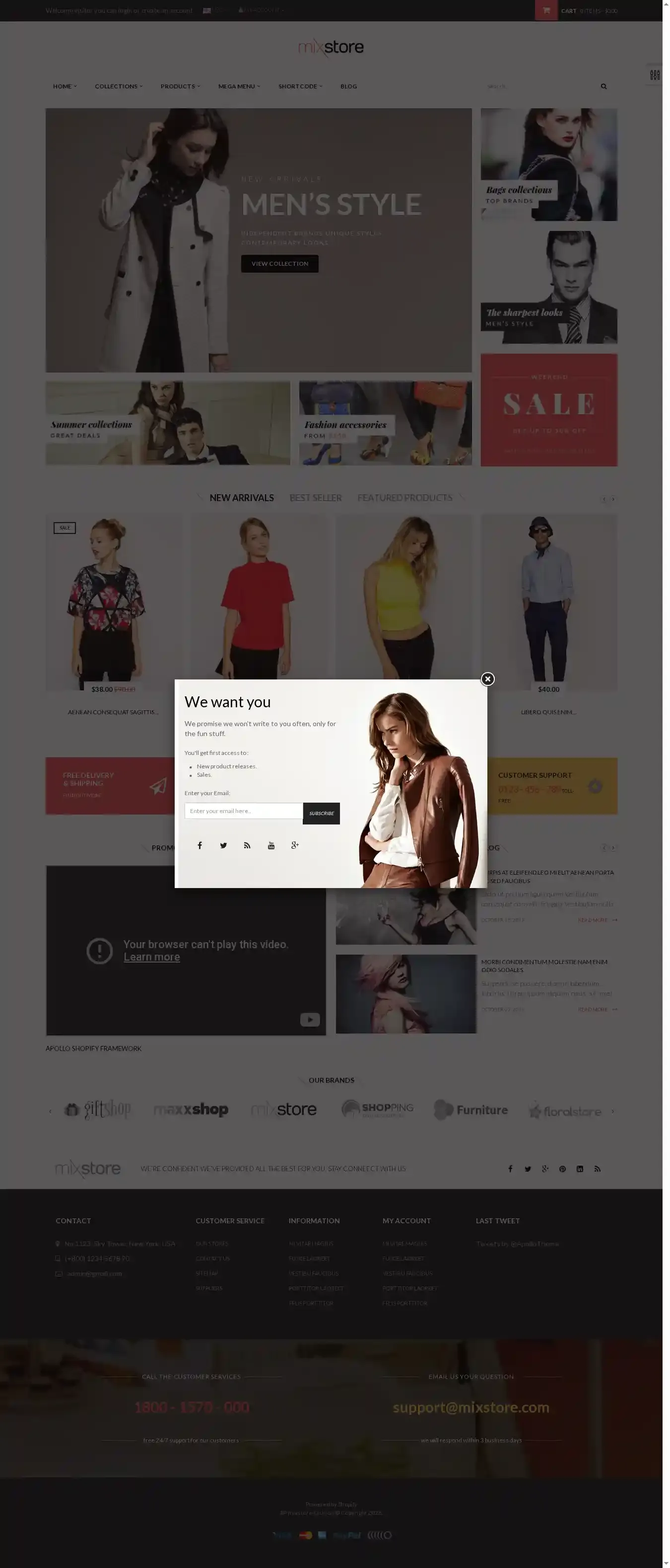 Ap Mixstore home page on desktop