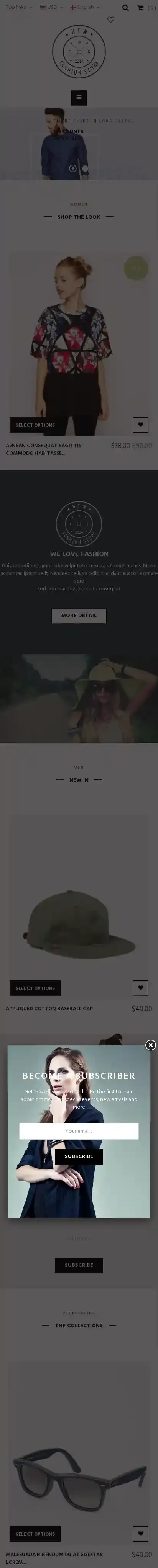 Ap NewFashion home page on mobile