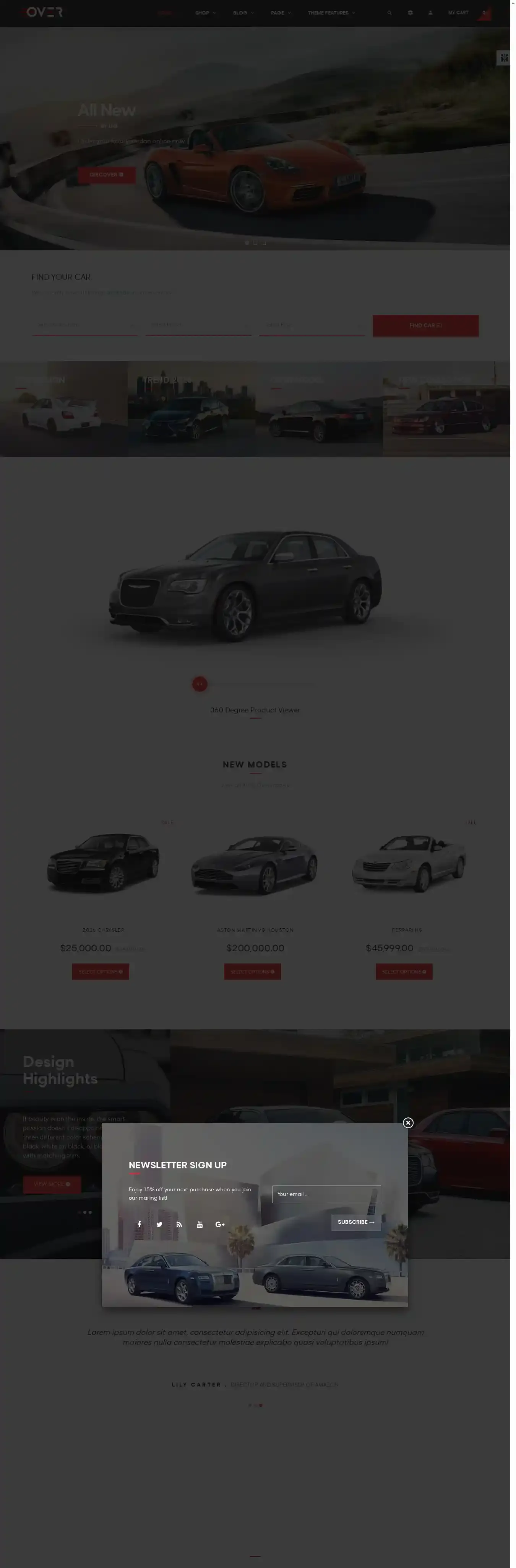 Ap Over home page on desktop