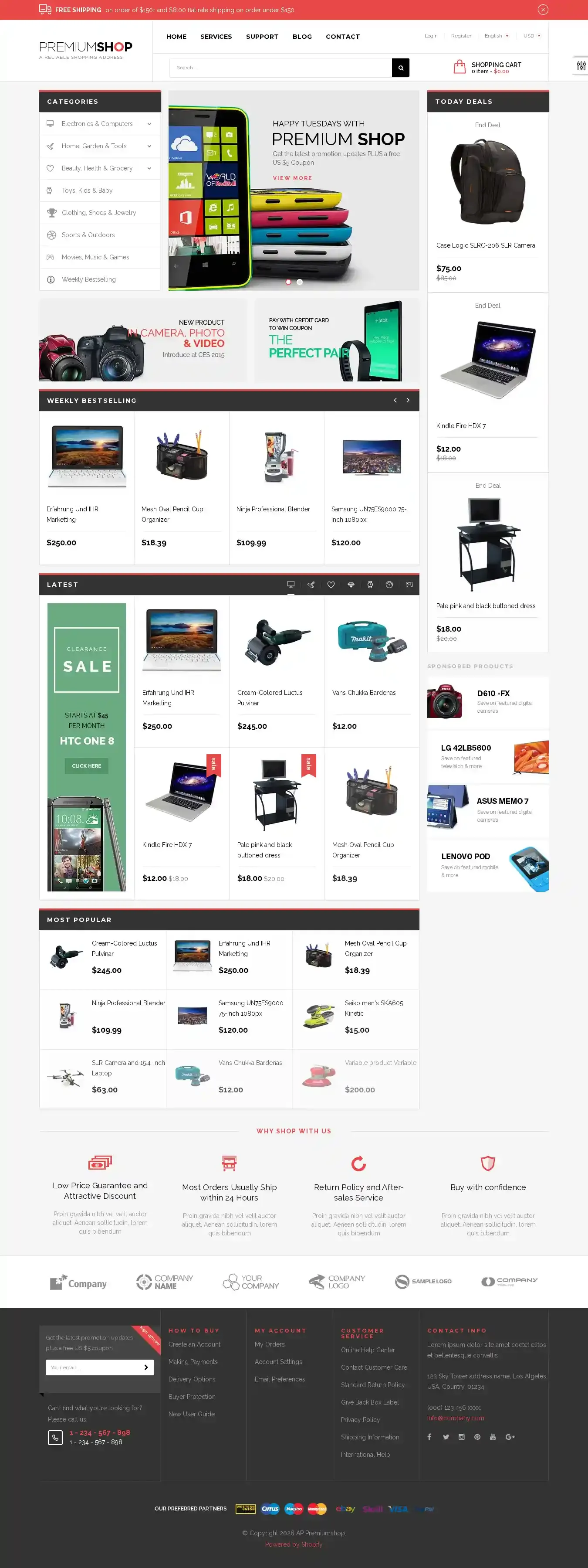 Ap Premium home page on desktop