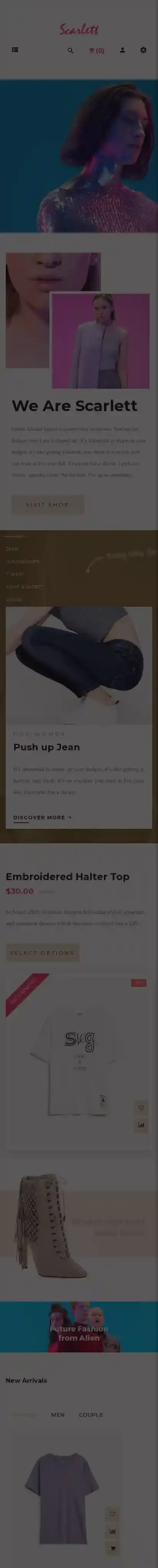 Ap Scarlett home page on mobile